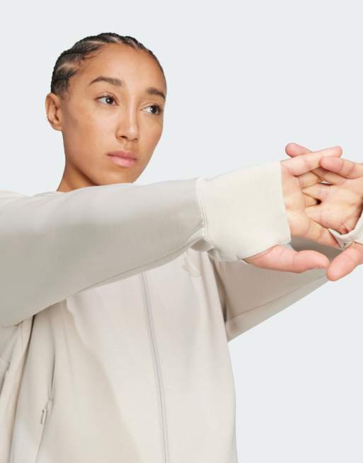 adidas Training – D4T – Sweatshirt in Beige mit Kapuze und durchgehendem Reißverschluss , 4 von 4