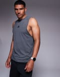 [adidas performance] adidas Training D4T tank top in dark grey M Dgh Solid Grey