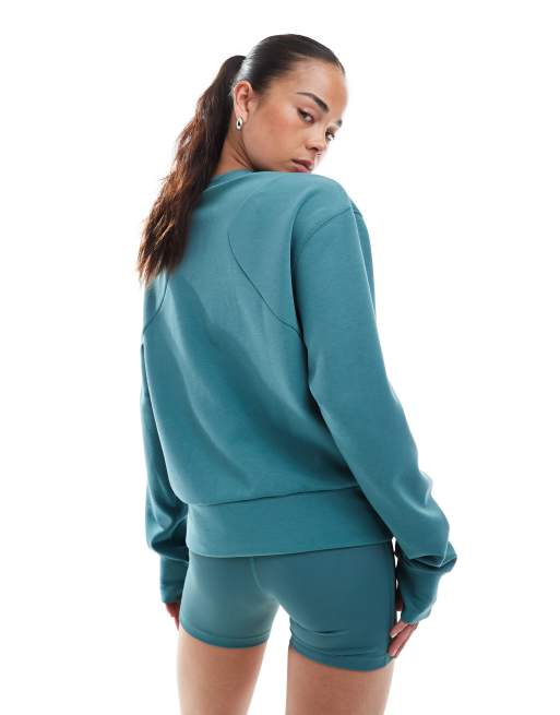 adidas Training D4T warm-up crewneck sweatshirt in preloved teal