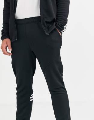 adidas training daily stripe pants in black