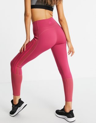 adidas Training Dance 3 stripe leggings in pink - ASOS Price Checker