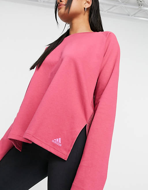 Tops adidas Training Dance layered back top in pink 