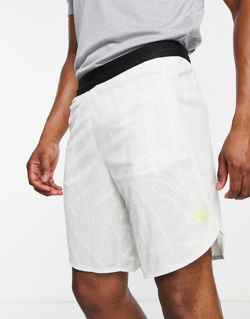 Adidas Originals Adidas Training Design 4 Sport Palm Print Shorts In Gray