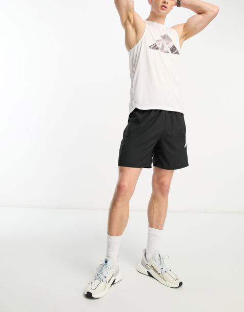 adidas Training Design 4 Training electric print 3 bar logo tank top in white - view 1