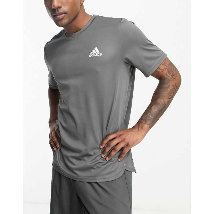 T-SHIRT DE FITNESS SOFT TRAINING ADIDAS HOMME GRIS