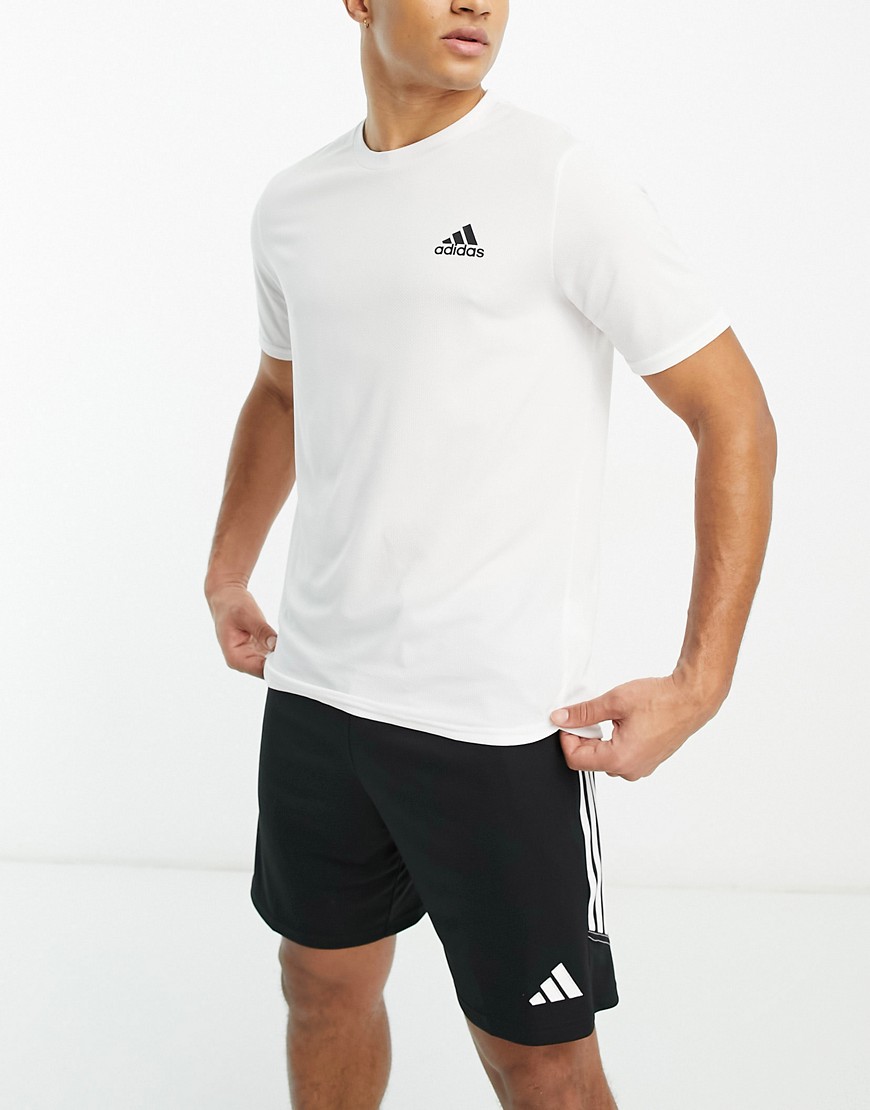 adidas Training Design for Movement t-shirt in white