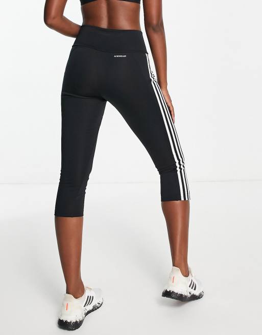 adidas Training Design To Move Stripe high waisted 3/4 length