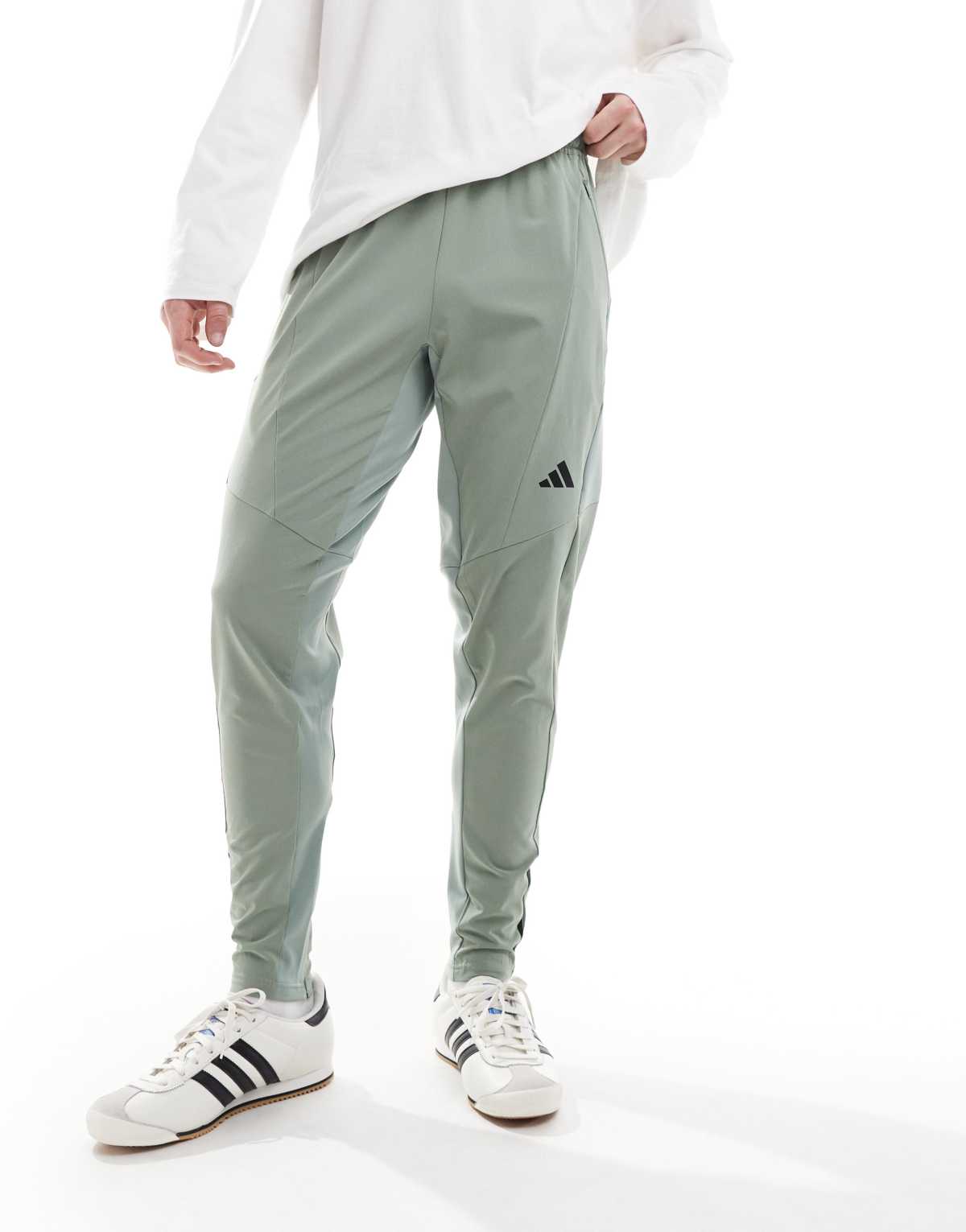adidas Training Designed for training hybrid pants in silver green