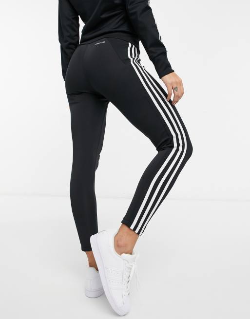 adidas Training Optime Train Icons 3 stripe 7/8 leggings in black