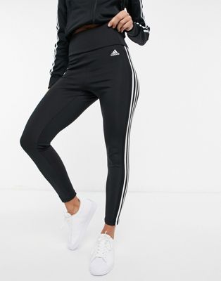 adidas Training Designed To Move 3 stripe high waisted 7/8 leggings in black
