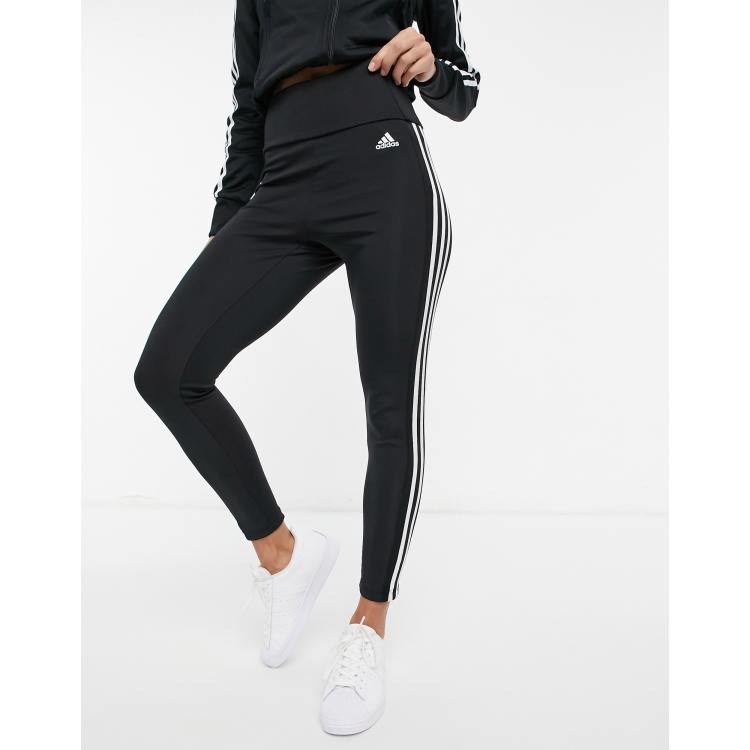 adidas Training Designed To Move 3 stripe high waisted 7/8 leggings in  black