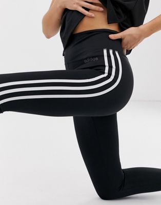 Pantalons et leggings adidas Training - Designed To Move - Legging taille haute à trois bandes - Noir