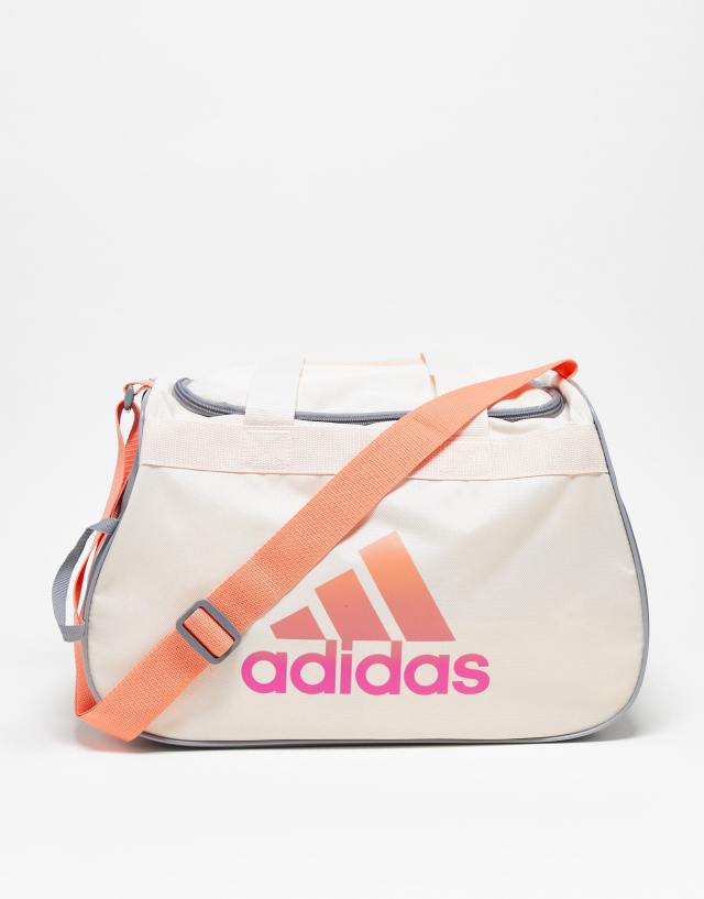 adidas Training diablo small duffle bag in beige and orange