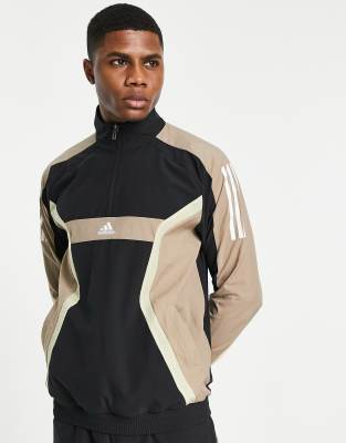 adidas performance - adidas – Training – Earth Shades – Trainingsjacke in Schwarz mit kurzem Reißverschluss