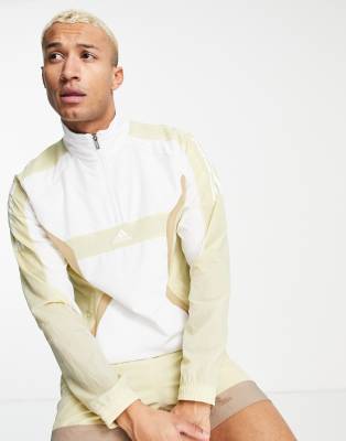 adidas performance - adidas – Training – Earth Shades – Trainingsjacke in Weiß mit kurzem Reißverschluss
