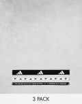 [adidas performance] adidas Training elastic headband 3 pack in mono-Black One Size BLACK