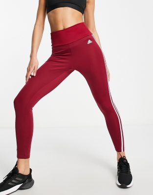 adidas leggings red stripe