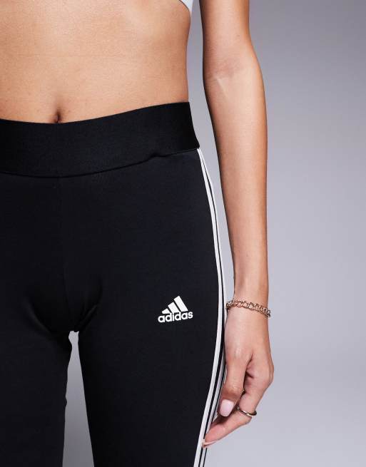 adidas Training Essential 3 Stripe leggings in black, 2 of 5