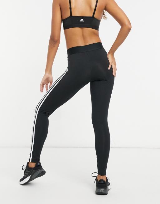 adidas Originals three stripe leggings in black