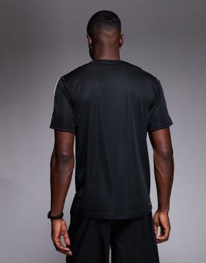adidas Training Essential 3 Stripe t-shirt in black