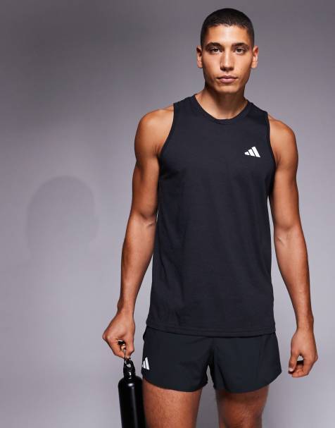 adidas Training Essential logo vest in black