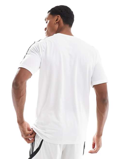 adidas - Training Essential - Hvid T-shirt med 3 striber, 3 af 4