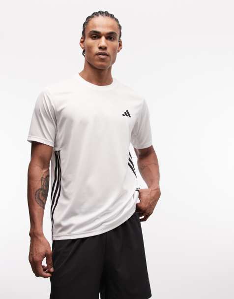 adidas - Training Essential - Hvid T-shirt med 3 striber - view 1