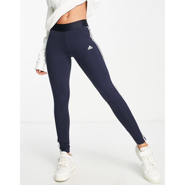 adidas Training Essential Leggings color blu navy con 3 strisce ASOS