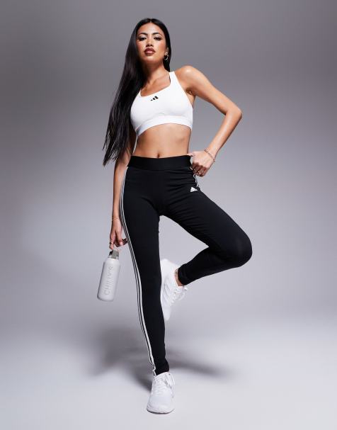 adidas – Training Essential – Leggings in Schwarz mit 3 Streifen - view 1