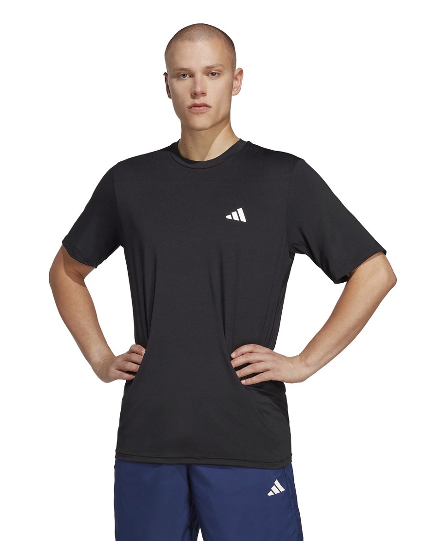 adidas Training Essential melange t-shirt in black