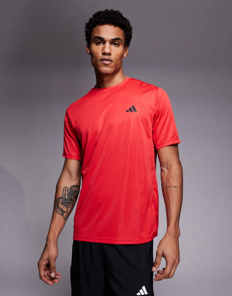 adidas Training – Essential – T-Shirt in Rot meliert - view 1