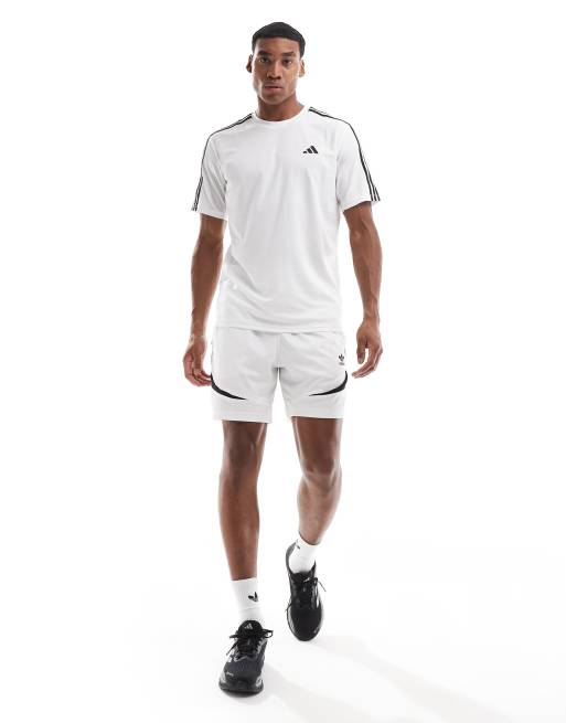 adidas - Training - Essential - T-shirt met 3-Stripes in wit, 2 van 4