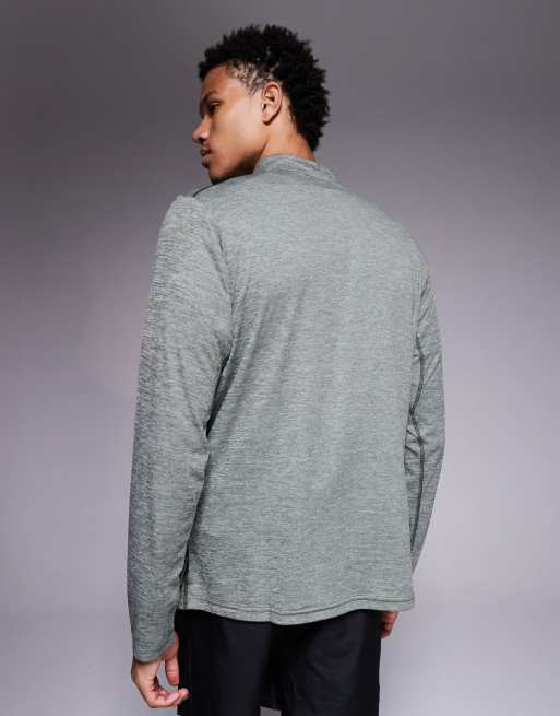 adidas Training essentials 1/4 zip top in dark khaki, 3 of 5