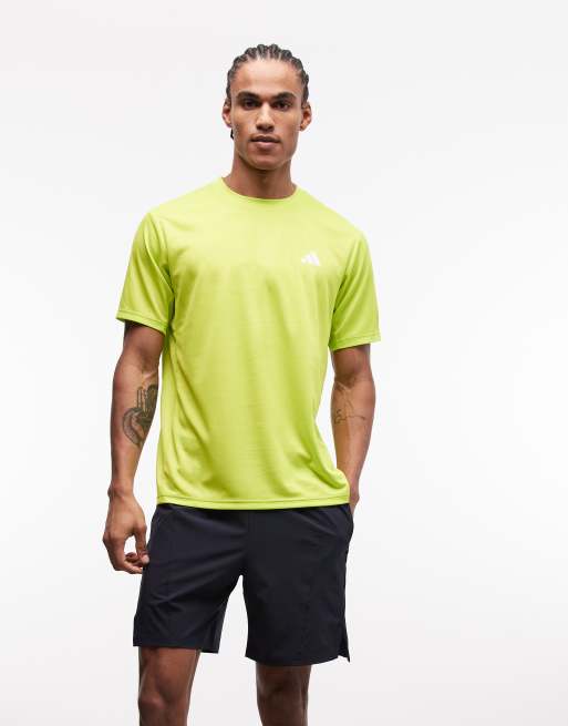 adidas Training Essentials 3 stripe t-shirt in green, 4 of 5