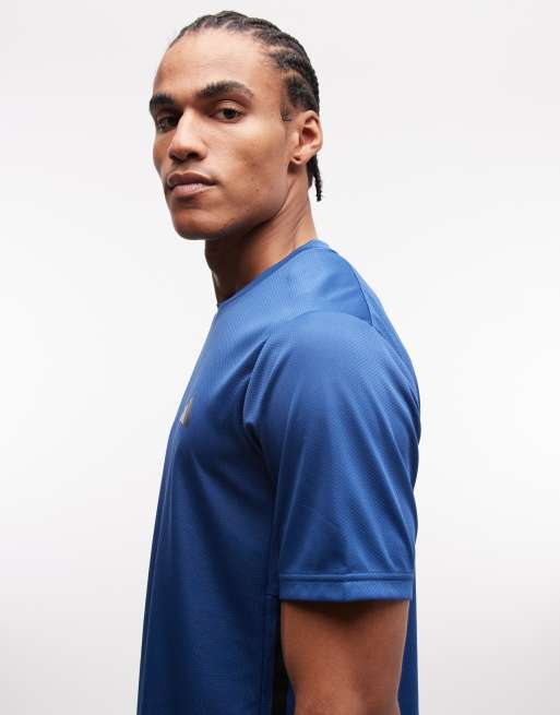 adidas Training Essentials 3 stripe t-shirt in navy, 5 of 5