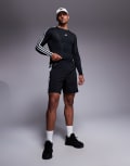 [adidas performance] adidas Training Essentials 3 stripe woven shorts in black L black