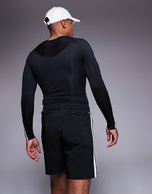 adidas Training essentials 3 stripe woven shorts in black