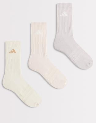 adidas Training - Essentials - 3er-Pack Crew-Socken in Pastelltönen-Bunt