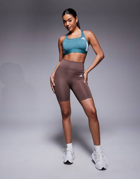 adidas Training essentials 7"" legging shorts in dark brown - view 1