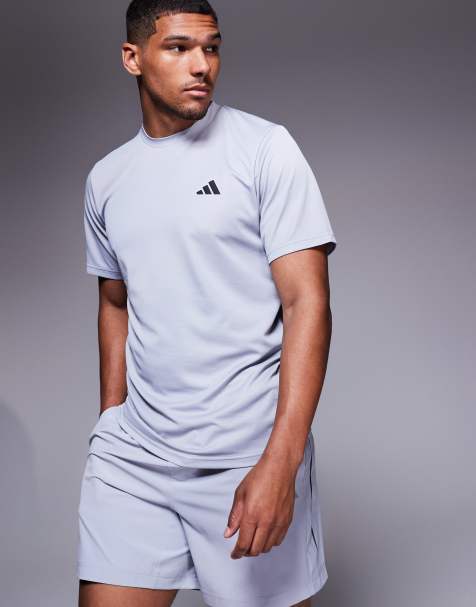adidas Training essentials base t-shirt in grey - view 1