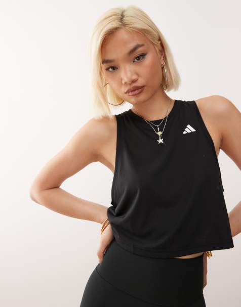 adidas Training essentials boxy vest in black - view 1