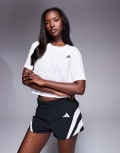 [adidas performance] adidas Training essentials cropped t-shirt in white XL white
