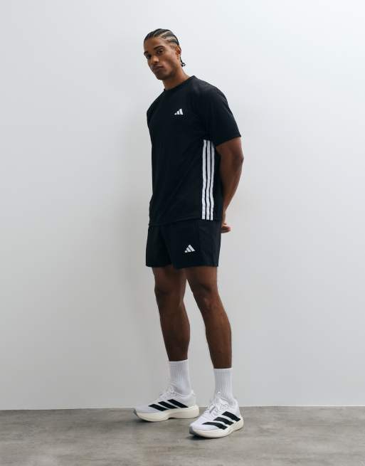 adidas Training – Essentials – Czarny T-shirt z 3 paskami, 3 z 5