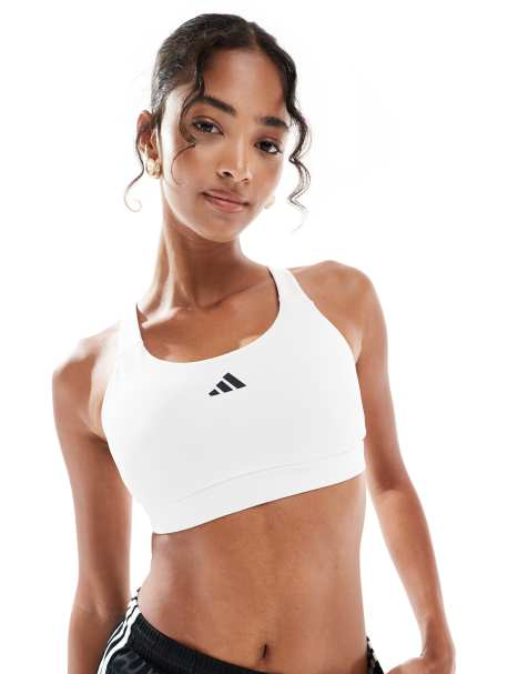 adidas Training essentials high support sports bra in white - view 1