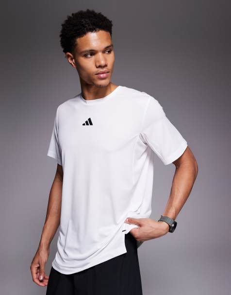 adidas Training - Essentials - Hvid T-shirt med tre striber - view 1