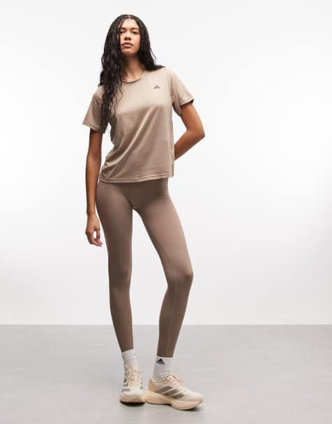 adidas - Training Essentials - Kalkbrune leggings i fuld længde - view 1