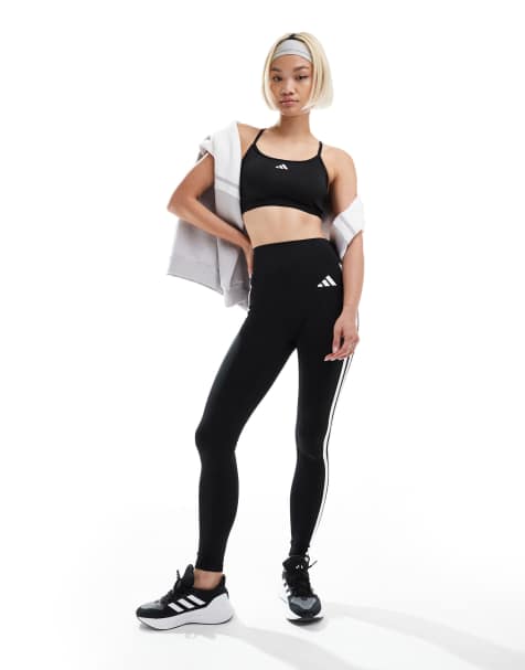 adidas - Training Essentials - Leggings lunghezza integrale neri con 3 strisce - view 1