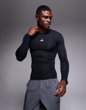 adidas Training Essentials long sleeve top in black