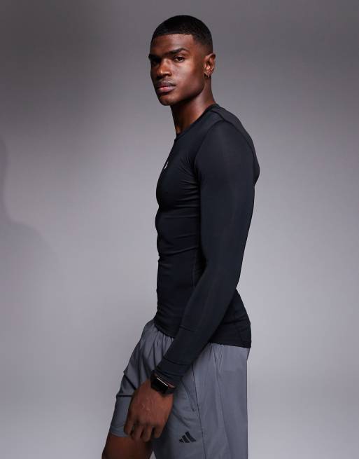 adidas Training Essentials long sleeve top in black, 4 of 5
