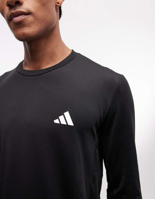 adidas Training Essentials long sleeve top in black, 4 of 5